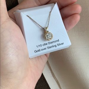 1/10 ct diamond gold over sterling silver necklace